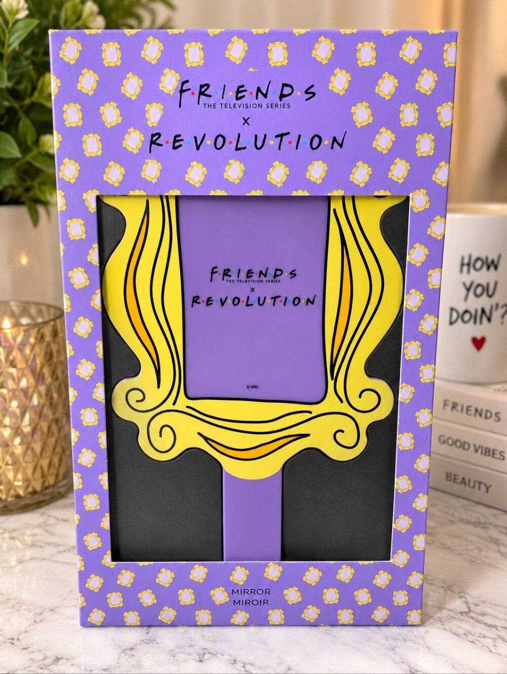 Makeup Revolution x Friends Purple Door Frame Handheld Mirror NIB